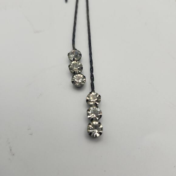 Y2K Sparkle Rhinestone Long Dangle Earrings Multi Strand Glam Party Statement - Picture 5 of 8